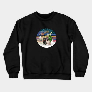 "Christmas Magic" with Two Pugs Crewneck Sweatshirt